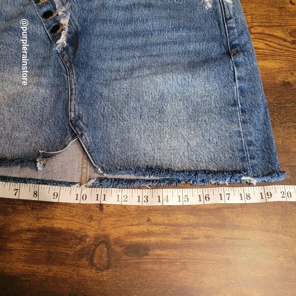 Frame Denim Mini Skirt Tag 26 Measures 28 Exposed Fly Overlap Waist Ophelia - Picture 8 of 10